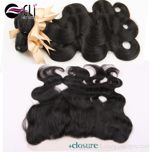 Virgin Remy Unprocessed 360 Hair Pre-Plucked 360 Lace Frontal With Bundles